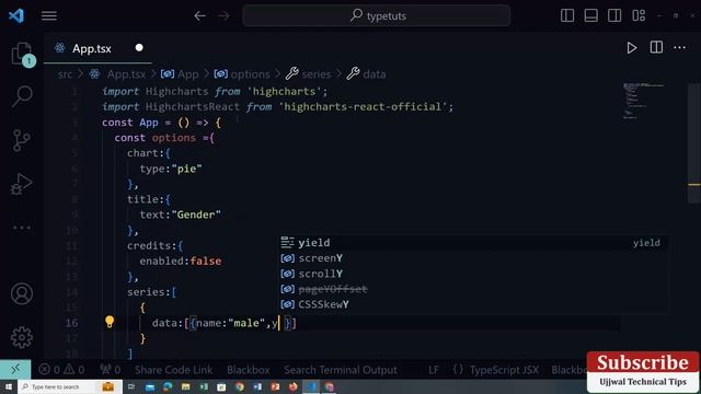 React JS Tutorial - Basic to Advance  ? highcharts-react-officialReact Typescript Simple pie Chart