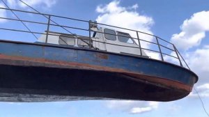 Поднимаем катер кс-100 из реки