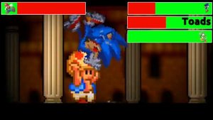 Devil Mario vs. Sonic EXE with healthbars (Halloween Special)