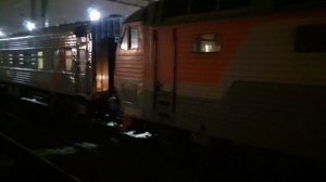 Отправление состава поезда 742 Белгород-Москва с ЧС7-079 ст. Москва-Курская