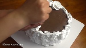 САМЫЙ ПРОСТОЙ и ЛЁГКИЙ ВАРИАНТ. Белковый торт. Как просто быстро и красиво украсить торт.