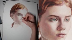 Speed Drawing, портрет цветными карандашами Faber-Castell "Polychromos"