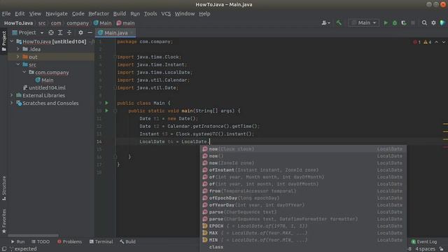 Java: get current date and time смотреть онлайн