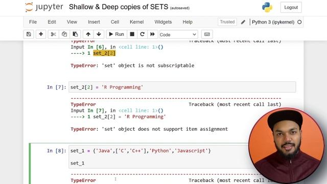 Shallow and deep copy of SETS in python #Shallowcopy #Deepcopy #sets #python