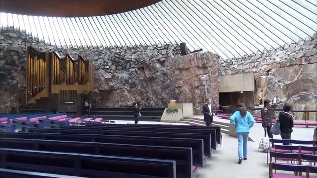 Helsinki. Temppeliaukion kirkko. Церковь в скале. смотреть онлайн