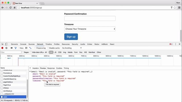 React & Redux #07. User Sign Up: Server-side Validation