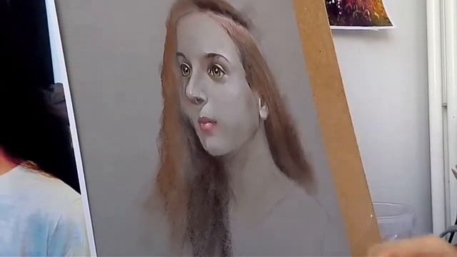Процесс рисования портрета девочки сухой пастелью. Soft pastel girl portrait. Framelapse смотреть онлайн