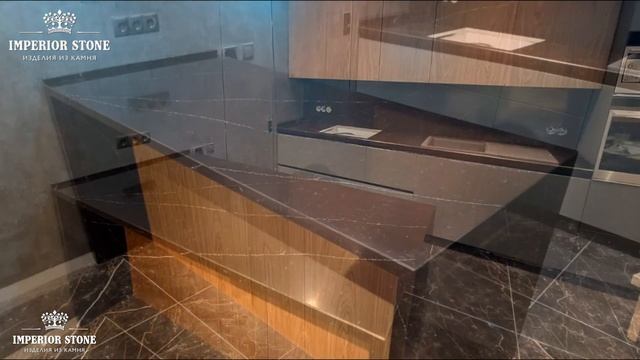 Черная мраморная столешница Etna Quartz Sahara Noir EQHM 029