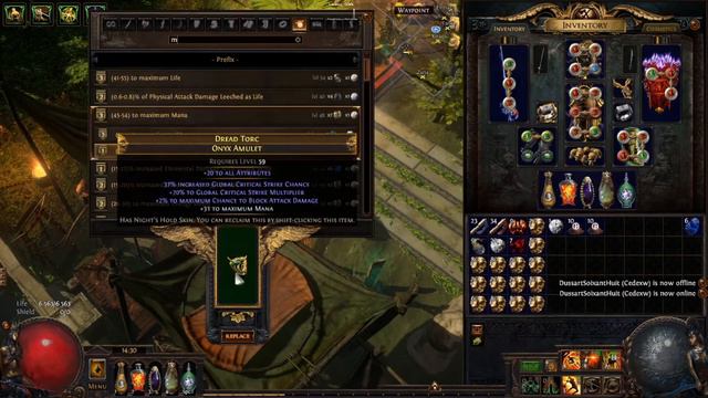 Path of Exile Crafting 1 max block legacy crit amulet