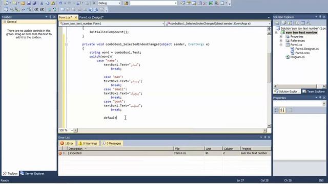 c# switch case combobox by majid hamarahem