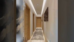 Идеи современный потолок в прихожей, освещение в коридоре. Сeiling in hallway