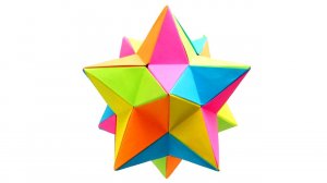 Оригами многогранник Малый звёздчатый додекаэдр из бумаги Meenakshi Mukerji