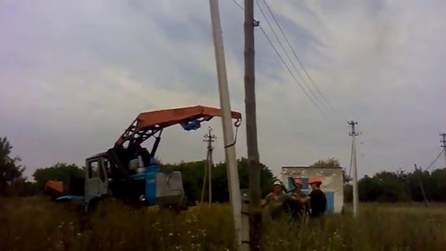 Установка железобетонных опор СВ-9,5 для ВЛИ-0,4 кВ смотреть онлайн