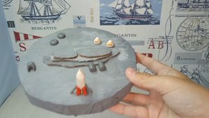 Диорамма "База на Луне" из пластилина