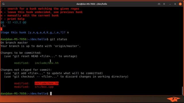 043 git add parts of a file using --patch смотреть онлайн