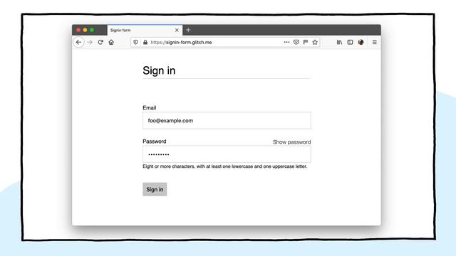 Sign-in form best practice