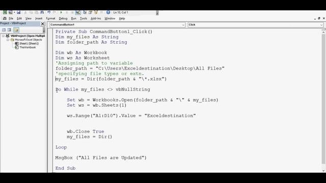 VBA Macro To Open All Excel Files In A Folder - Advanced Excel VBA Example
