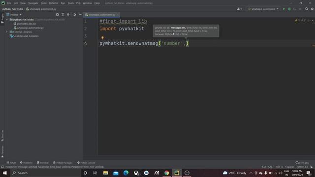 send whatsapp message using python || 2 lines of code||