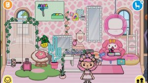 Тока бока обустройство дома для семьи розовой и чёрной девочки