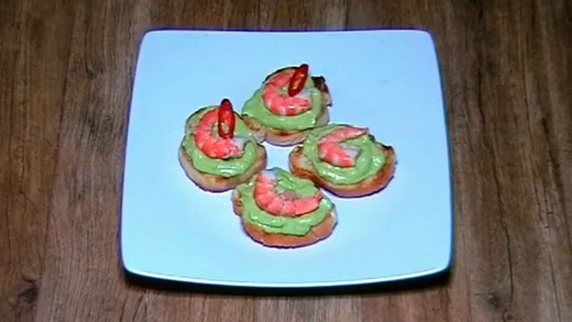 БРУСКЕТТЫ (БУТЕРБРОДЫ) С КРЕВЕТКАМИ. ДВА ВАРИАНТА. смотреть онлайн