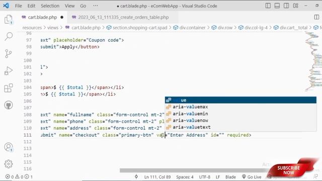 Laravel Ecommerce Checkout Tutorial| Place Order in Laravel| Laravel Tutorials