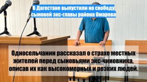В Дагестане выпустили на свободу сыновей экс-главы района Омарова