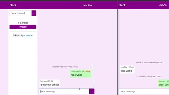 Flack - CS50 Project 2 by Mooktar смотреть онлайн