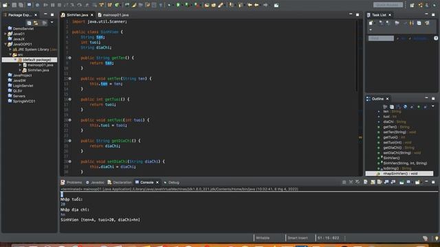 Bài tập java oop Nhập từ bàn phím và hiển thị danh sách ra màn hình смотреть онлайн