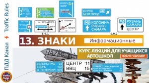 Полный курс пдд 2024. Вебинар пдд №13 Информационные знаки. Лекция подготовки экзаменам гибдд