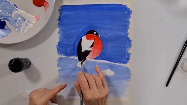 Рисуем снегиря! Как легко нарисовать снегиря! смотреть онлайн