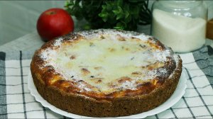 Творожный пирог с яблоками. Творожное тесто и творожная начинка
