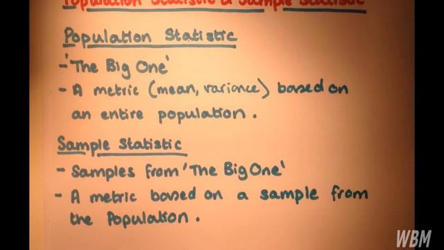 Difference Between Population Statistic and Sample Statistic