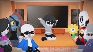 UNDERTALE reacts to FRISK AUS (Bad Apple!)