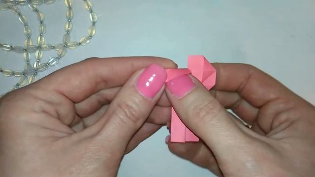 ОРИГАМИ БРАСЛЕТ СЕРДЕЧКИ из бумаги.