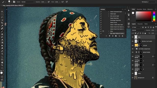 Animated Zombie Grime Art Photoshop Action Tutorial смотреть онлайн