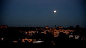 Футаж Ночь город луна