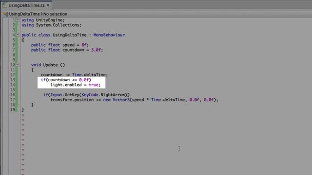 Unity Скриптинг Time.deltaTime Плавное изменение переменной
