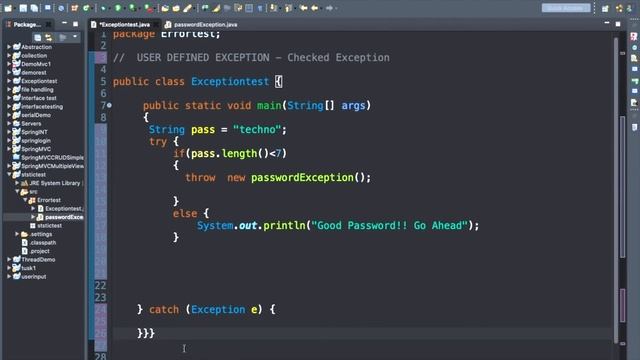 How to Create UserDefined Exception in Java | Custom Exception in java | Create own Exception смотреть онлайн