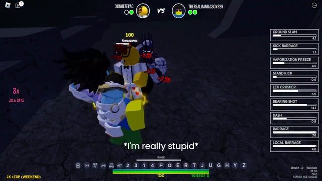 [Roblox is Unbreakable] 1v1 with Star Platinum: The World + Vampire = Ora смотреть онлайн