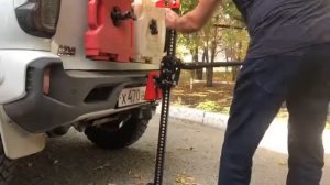 Подъем за фаркоп реечным домкратом