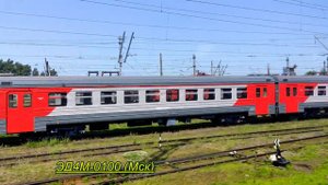 Электропоезда ЭР2К-901,ЭД4М-0100,ЭР2К-1149,ТЧ-15 СПб-Балт.из окна электроп., 16.06.2023г. (4K UHD)