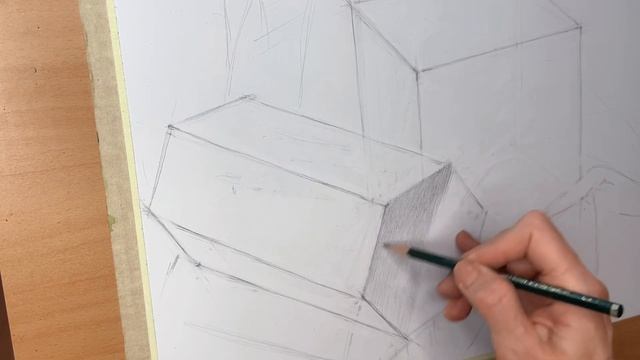 Как нарисовать призму. Как нарисовать куб. Геометрические фигуры. #aкадемическийрисунок #рисунок