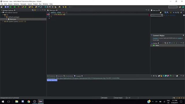 Java Hello World смотреть онлайн