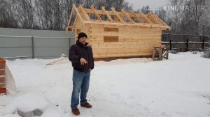 Строительство бани из бруса.