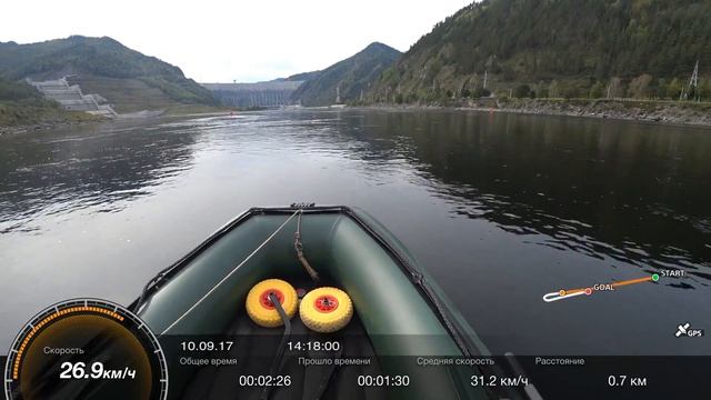 Замер скорости по GPS Solar 350 Tohatsu9.8