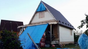 Часть 11. Каркасный дом 6 на 6 своими руками ( имитация бруса, слуховые окна)