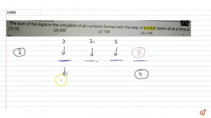 The sum of the digits in the unit place of all numbers formed with the help of 3,4,5,6 taken al...