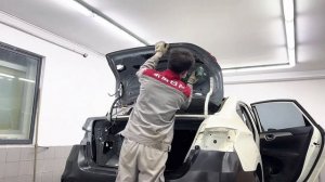 Rear repair of rear end collision vehicle