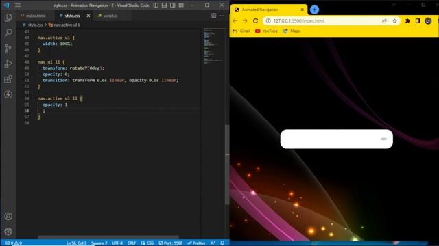 Animation Navigation Html CSS & JavaScript || JavaScript Mini project || Animated Navigation bar
