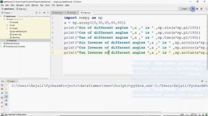 Trigonometry Functions Sin, Cos, Tan and their inverse on numpy arrays | CBSE Class XII I.P. 2020